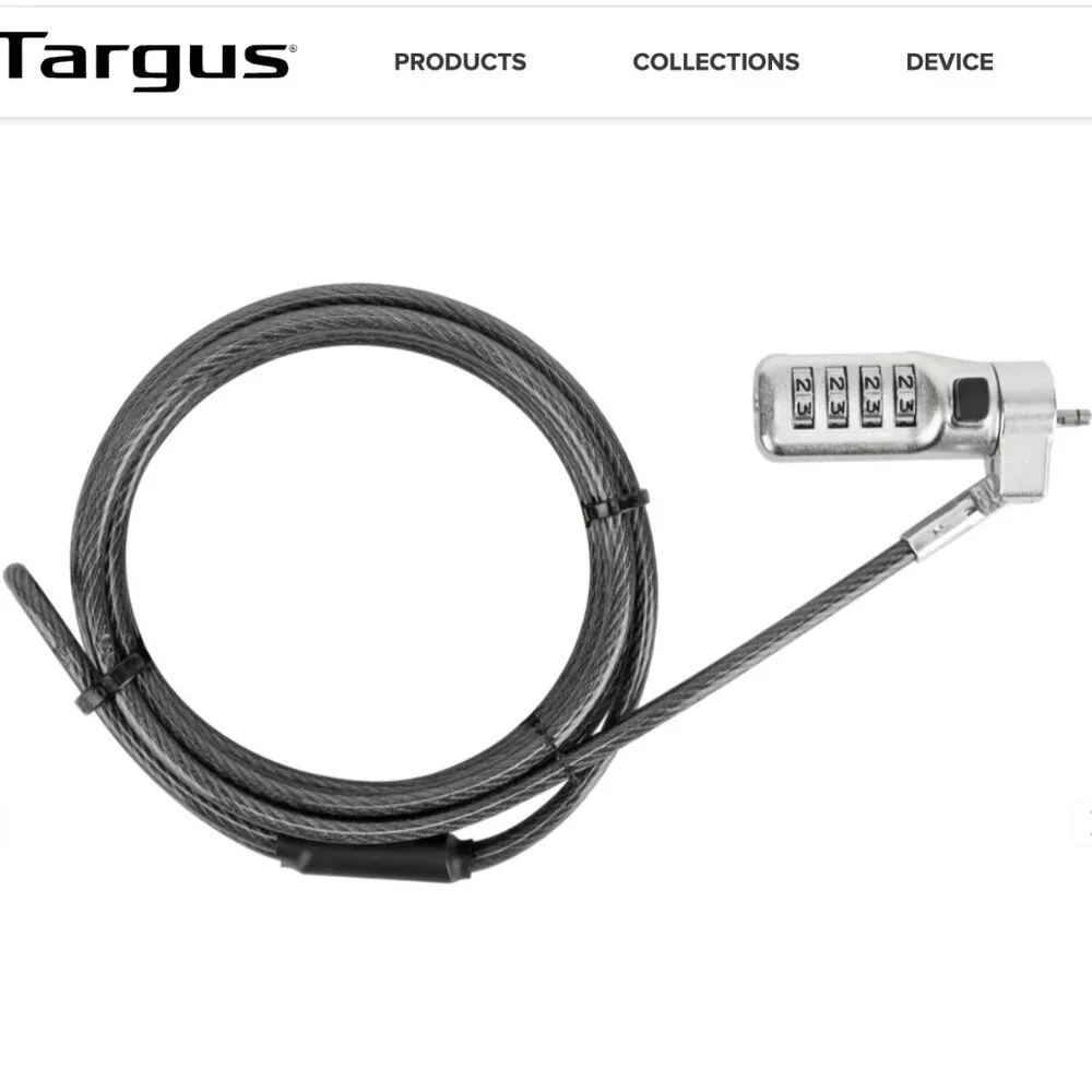 Targus DEFCON 3-in-1 Universal Serialized Combo Cable Lock NWT